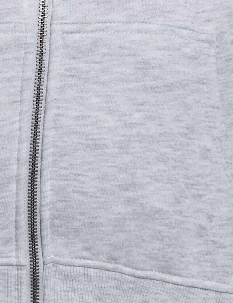 Hooever Womens Cute Workout Cropped Zip Up Drawstring Hoodie Sweatshirt Jacket (Grey, S) - Image 5